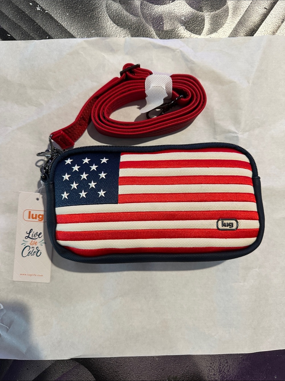 lug Coupe XL American Flag Matte Luxe Crossbody Bag - Red, White & Blue